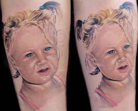 Little girl's Portrait Tattoo Design Thumbnail